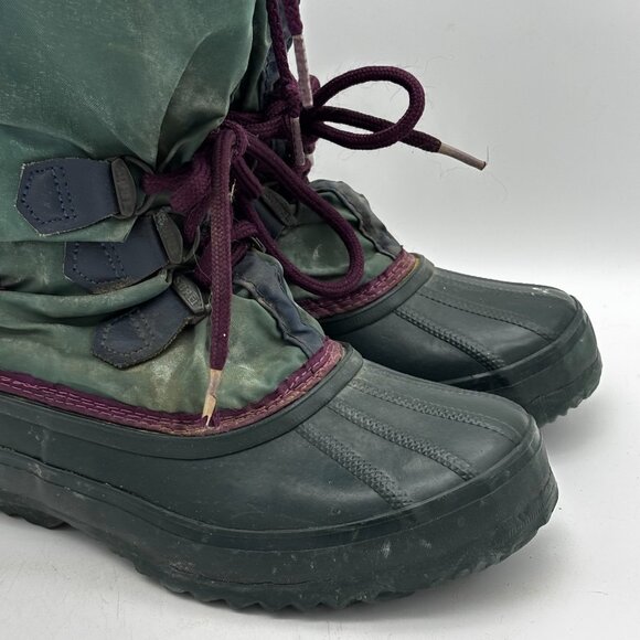 Vintage Sorel Winter Snow Boots 5 Green Waterproof Insulated Outdoor Heavy Wear - Picture 2 of 9